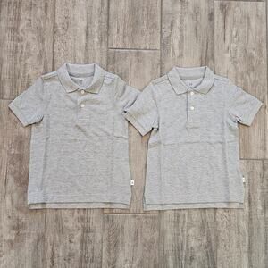 Gap Kids Polo Shirt Lot of 2 Boys XS Gray Uniform Short Sleeve School Basics